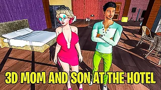 3D stepMom And stepSon At The Hotel Room